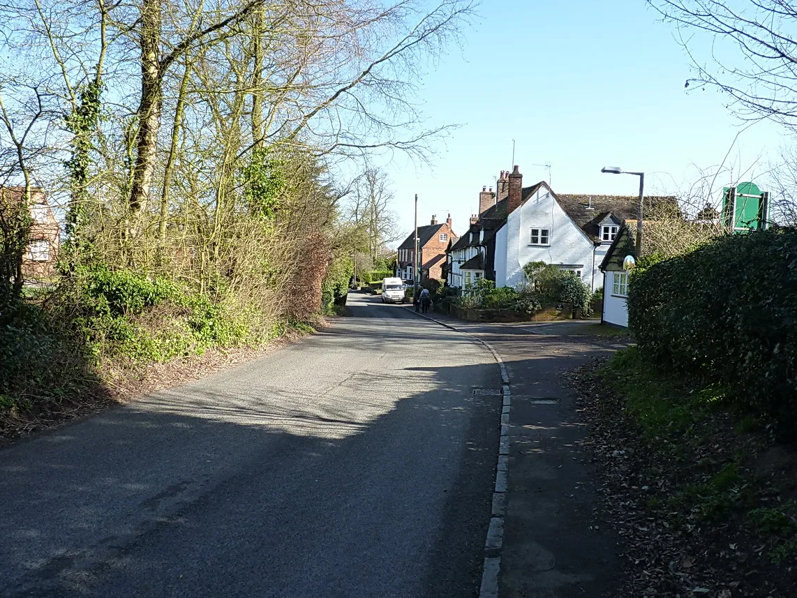 Barston Lane through the centre of Barston village, near Eastcote Park