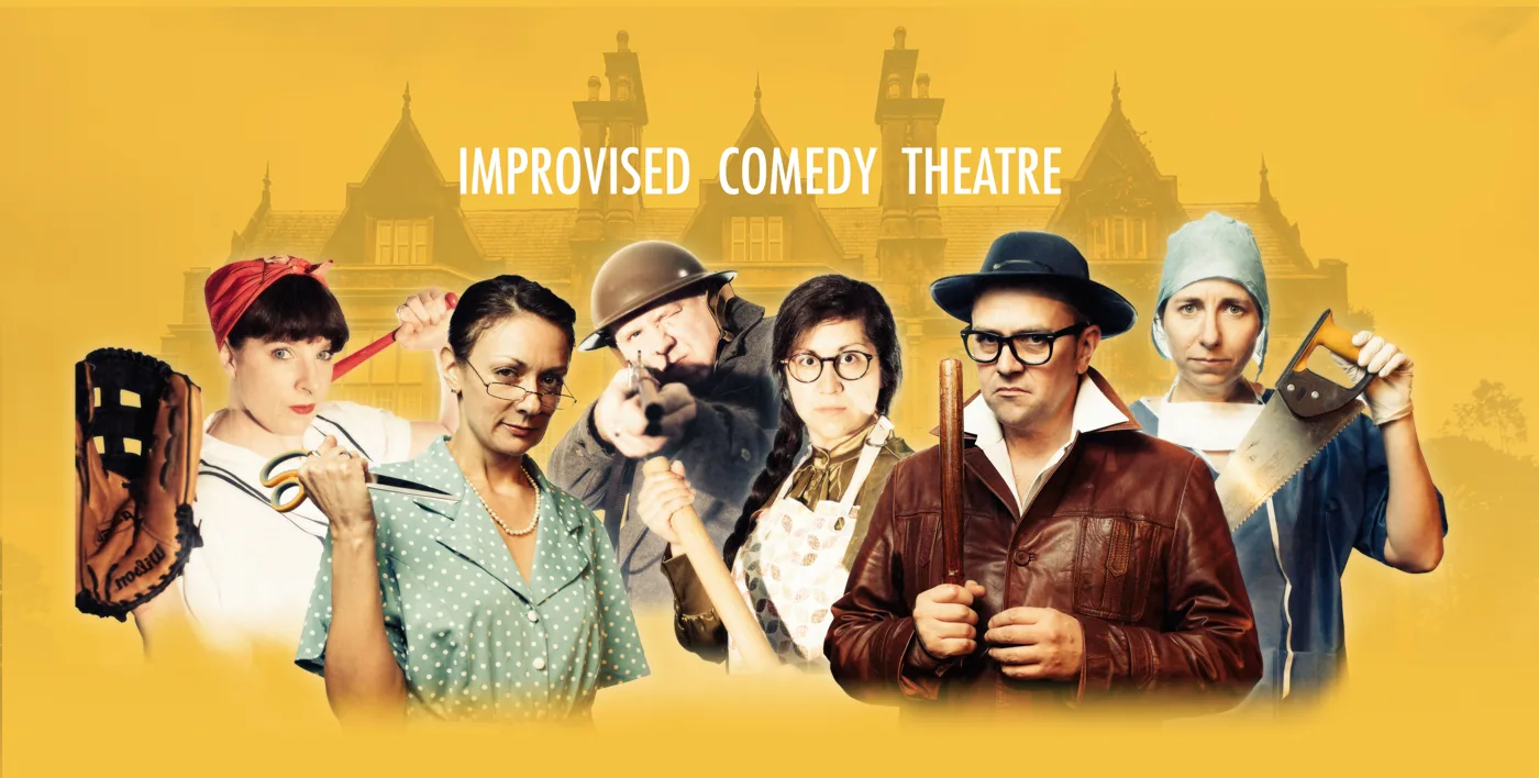 The Foghorn Unscripted cast in costume for their improvised comedy theatre shows