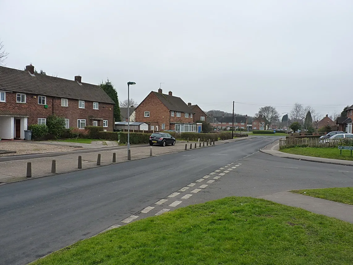 Housing on Silver Birch Road in Kingshurst. The photograph does not show the village centre site.