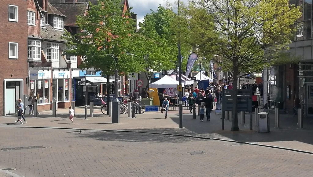 Market day on Solihull High Street